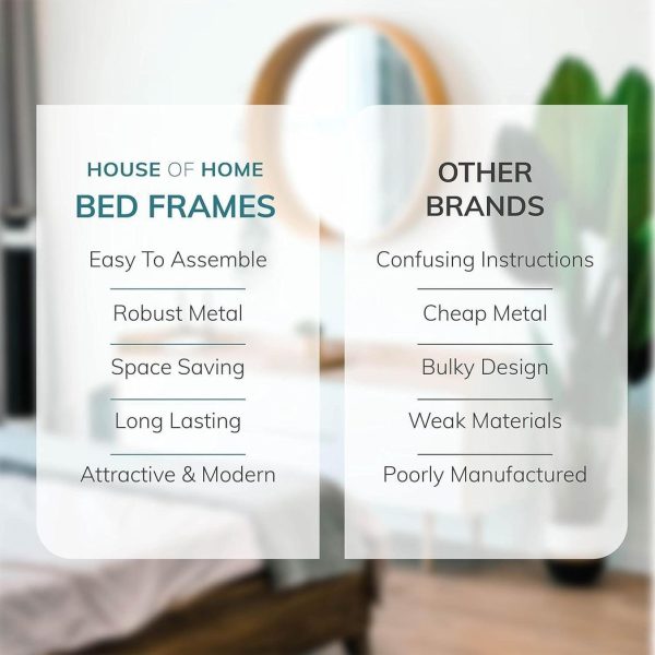 Extra Strong Double Metal Bed Frame In Black - Improved - Image 2