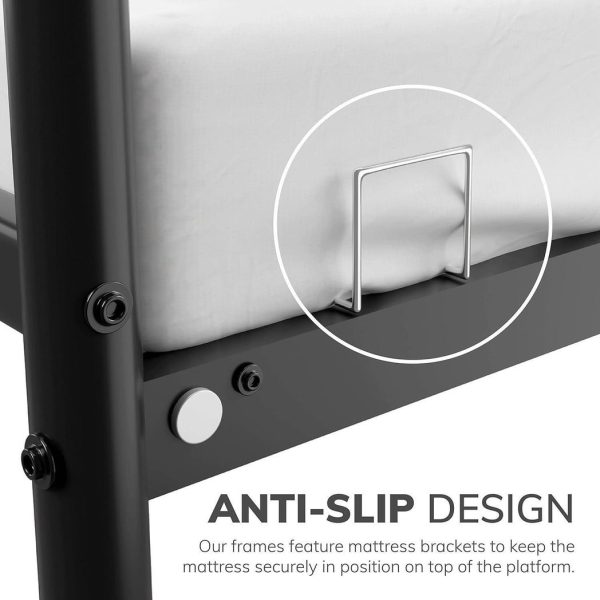 Extra Strong Double Metal Bed Frame In Black - Improved - Image 7