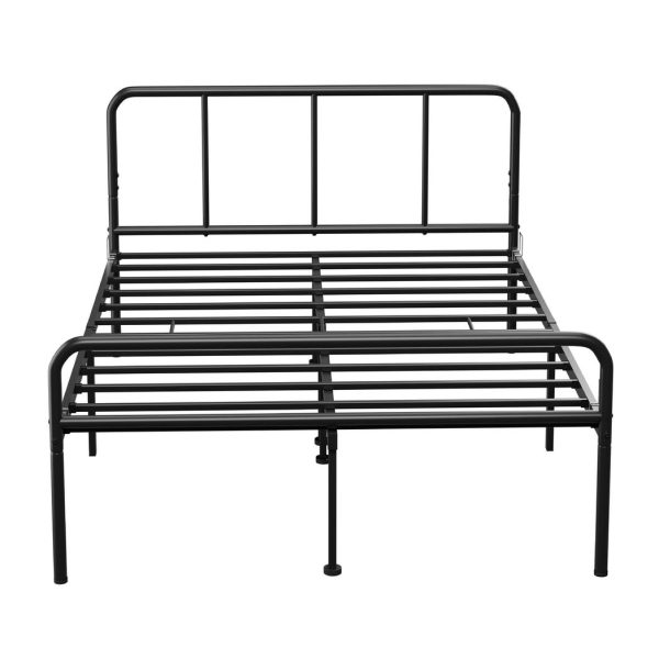 Extra Strong Double Metal Bed Frame with Rounded Head and Foot Board In Black - Improved - Image 5