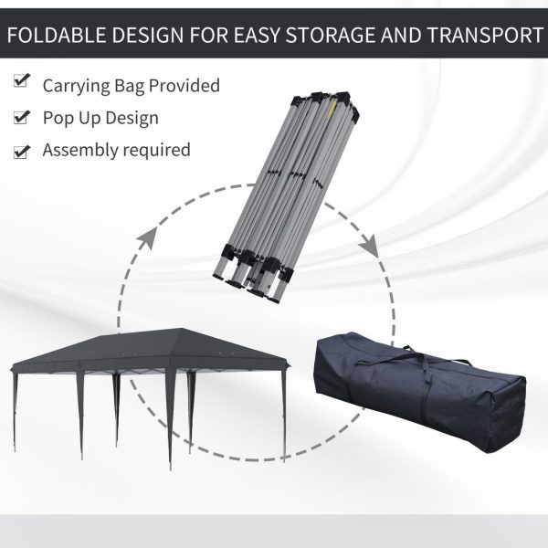 3 x 6 m Pop Up Gazebo Patio Party Event Heavy Duty Canopy Black - Image 4