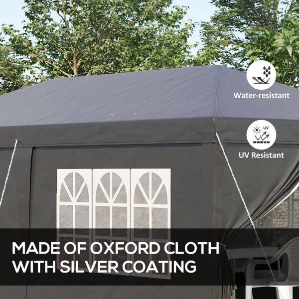 3 x 6m Pop Up Gazebo Height Adjustable Party Tent w/ Storage Bag Black - Image 4