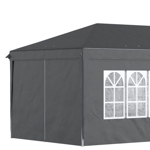 3 x 6m Pop Up Gazebo Height Adjustable Party Tent w/ Storage Bag Black - Image 8