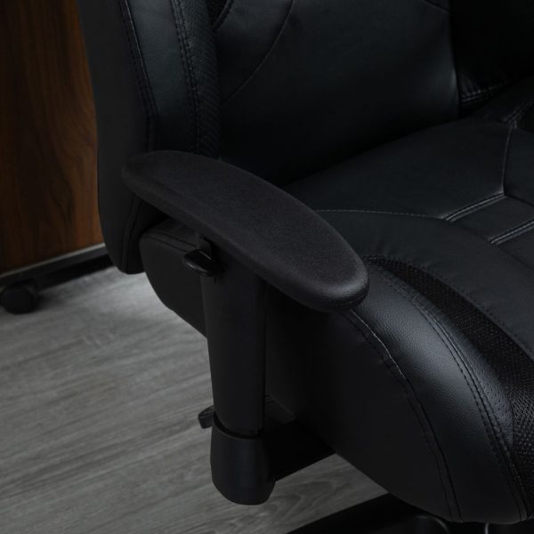 High Back Executive Office Chair Gaming Recliner w/ Footrest, Black - Image 8