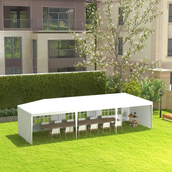 9m x 3m Outdoor Garden Gazebo Wedding Party Tent Canopy Marquee White - Image 2
