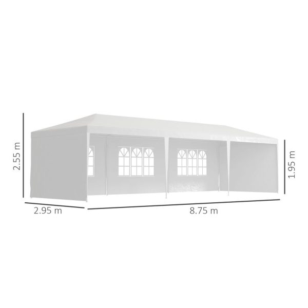 9m x 3m Outdoor Garden Gazebo Wedding Party Tent Canopy Marquee White - Image 3
