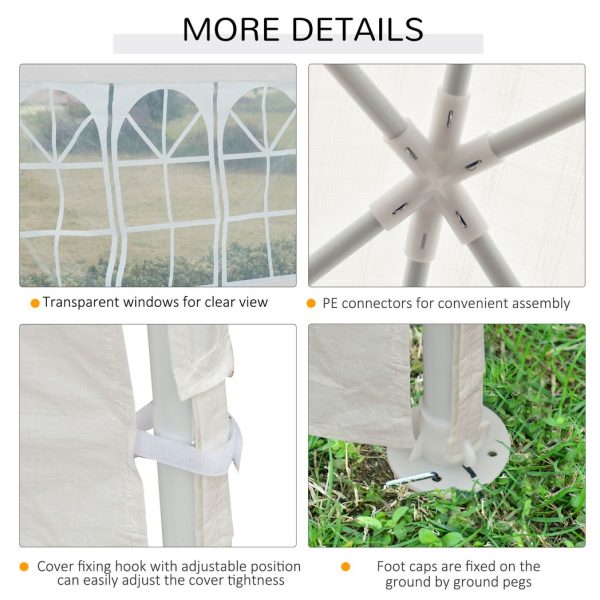 9m x 3m Outdoor Garden Gazebo Wedding Party Tent Canopy Marquee White - Image 5