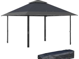 4 x 4m Outdoor Pop-Up Canopy Tent Gazebo Adjustable Legs Bag Grey