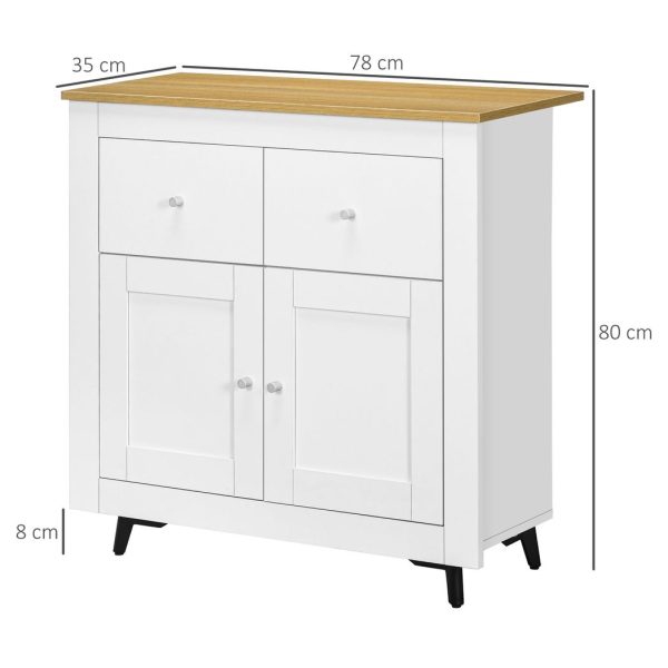 Sideboard Storage Cabinet Freestanding Kitchen Cupboard with Drawers - Image 3