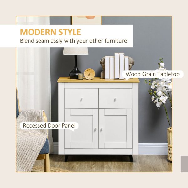 Sideboard Storage Cabinet Freestanding Kitchen Cupboard with Drawers - Image 4