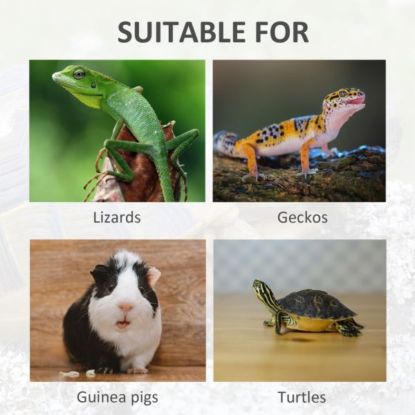 Tortoise House with Mesh Roof, Small Pet Reptile Wooden House, Grey - Image 7