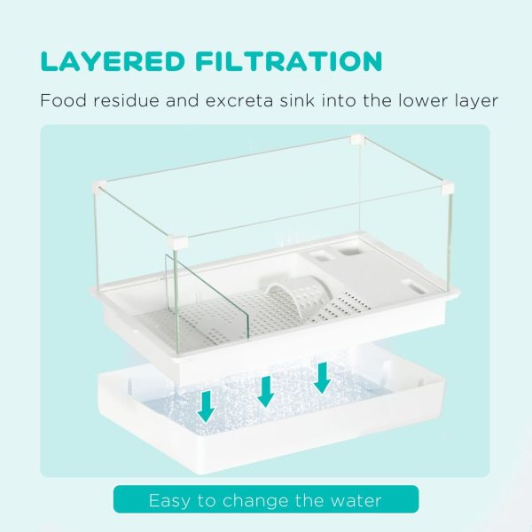 Turtle Tank, Glass Tank w/ Basking Platform, Reptile Habitat - Image 4
