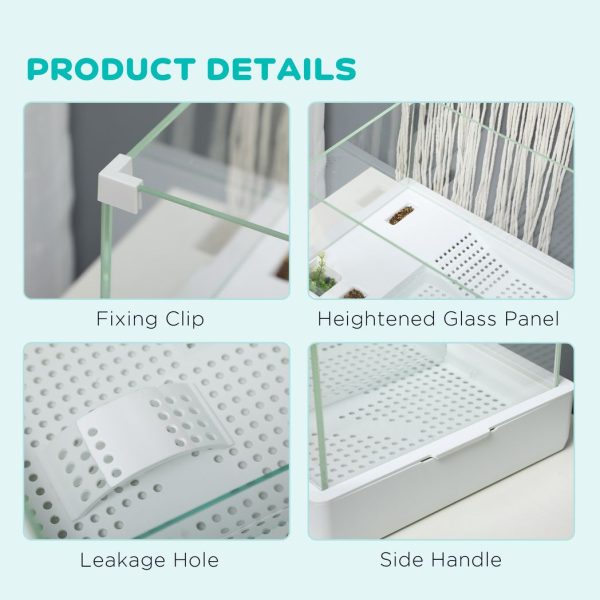 Turtle Tank, Glass Tank w/ Basking Platform, Reptile Habitat - Image 6