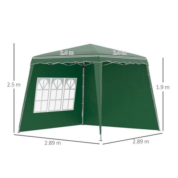 2.4 x 2.4m UV50+ Pop Up Gazebo Canopy Tent with Carry Bag, Green - Image 3