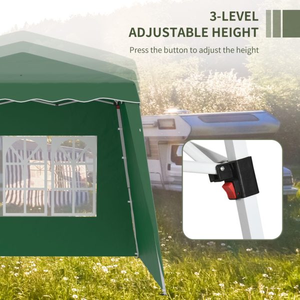 2.4 x 2.4m UV50+ Pop Up Gazebo Canopy Tent with Carry Bag, Green - Image 6