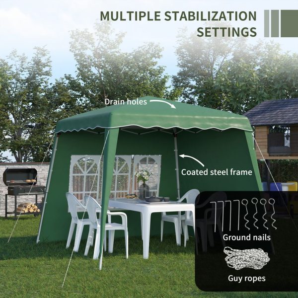 2.4 x 2.4m UV50+ Pop Up Gazebo Canopy Tent with Carry Bag, Green - Image 7