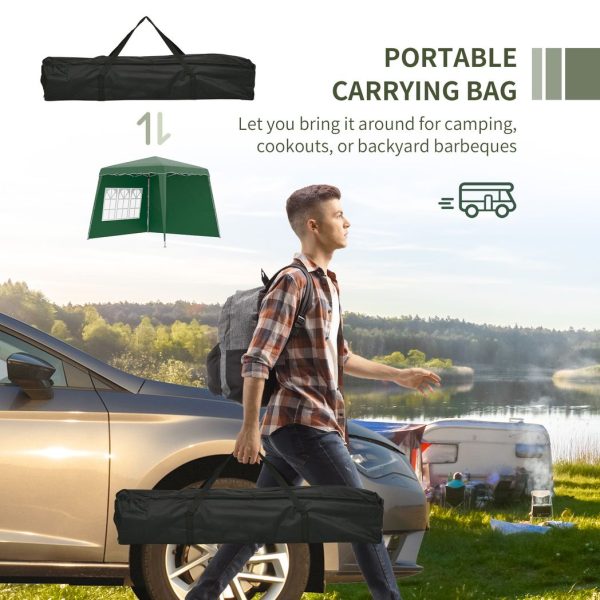 2.4 x 2.4m UV50+ Pop Up Gazebo Canopy Tent with Carry Bag, Green - Image 8