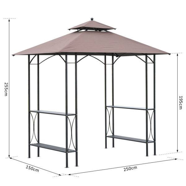 2.5x1.5m BBQ Tent Canopy Patio Outdoor Awning Gazebo Party Sun Shelter - Image 3