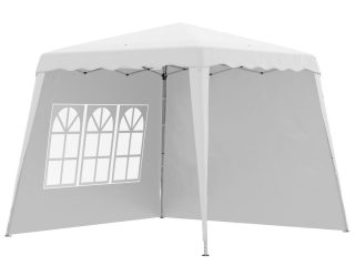 2.4 x 2.4m UV50+ Pop Up Gazebo Canopy Tent with Carry Bag, White