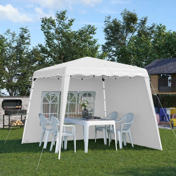 2.4 x 2.4m UV50+ Pop Up Gazebo Canopy Tent with Carry Bag, White - Image 2