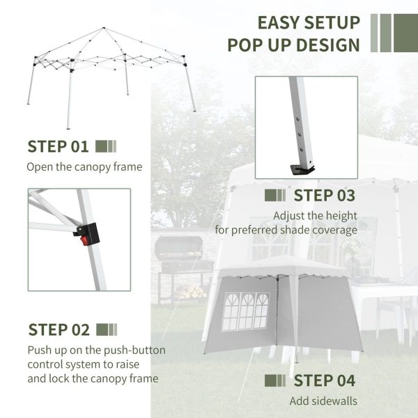 2.4 x 2.4m UV50+ Pop Up Gazebo Canopy Tent with Carry Bag, White - Image 5