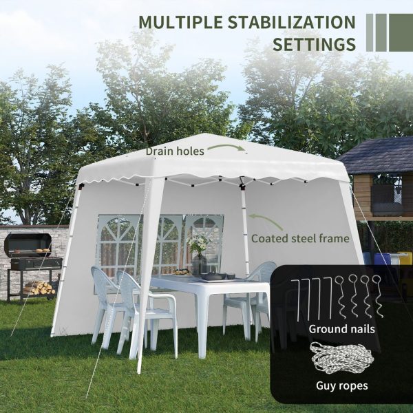2.4 x 2.4m UV50+ Pop Up Gazebo Canopy Tent with Carry Bag, White - Image 7