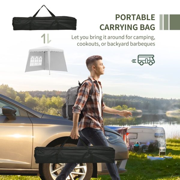 2.4 x 2.4m UV50+ Pop Up Gazebo Canopy Tent with Carry Bag, White - Image 8