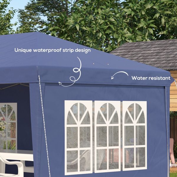 3 x 6m Heavy Duty Gazebo Marquee Party Tent with Storage Bag Blue - Image 6