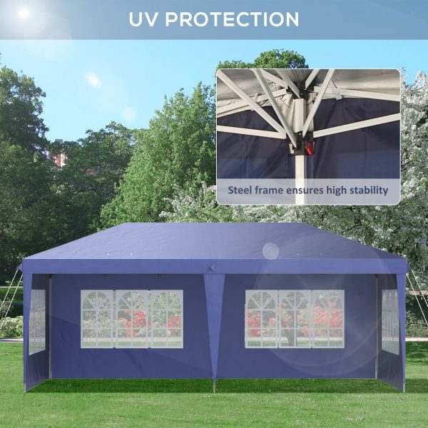 3 x 6m Heavy Duty Gazebo Marquee Party Tent with Storage Bag Blue - Image 7