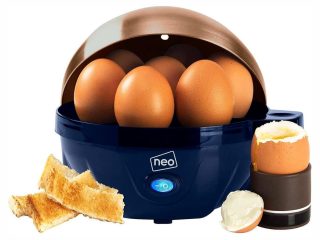 Neo Blue and Copper Electric Egg Boiler Poacher and Steamer
