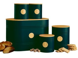 Neo Emerald Green Scandi 5 Piece Kitchen Canister Set