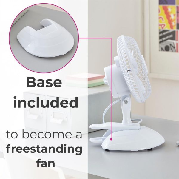 Neo Mini Clip Base Mount Desk Fan ï¿½ White - Image 3