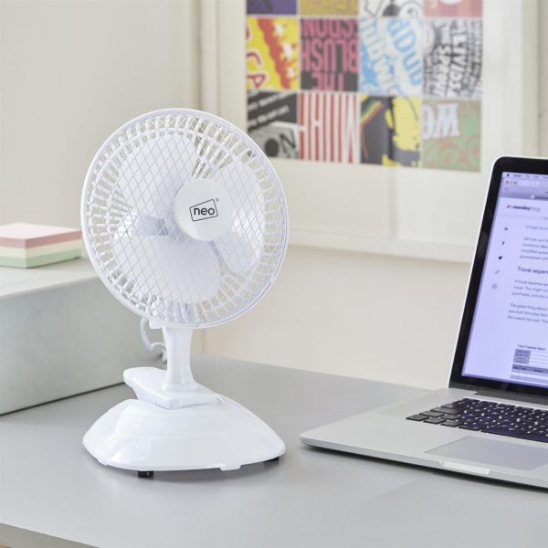 Neo Mini Clip Base Mount Desk Fan ï¿½ White - Image 5