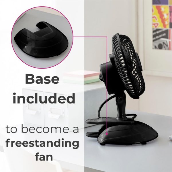 Neo Mini Clip Base Mount Desk Fan Black - Image 2