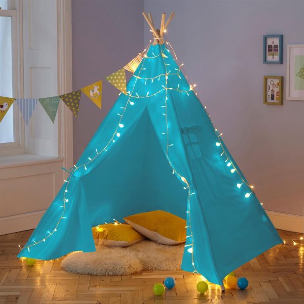 Neo Blue Canvas Kids Indian Tent TeePee - Image 3