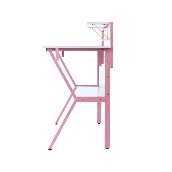 Neo Pink Ergonomic 2 Tier Gaming Computer Office Desk - Image 4