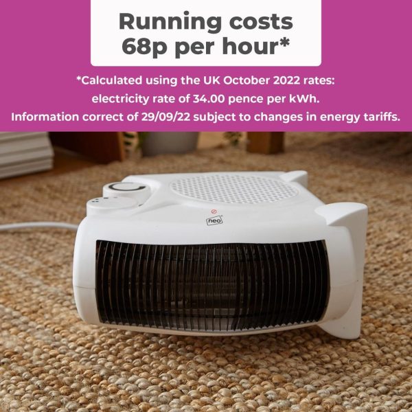 Neo White Electric Fan Heater 2000W Portable Floor or Upright - Image 5