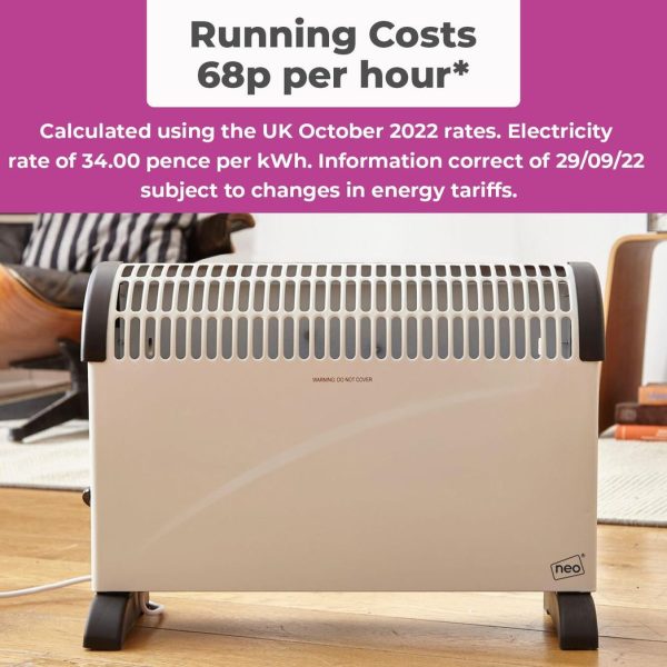 Neo Free Standing Radiator Convector Heater ï¿½ 3 Heat Settings - Image 2