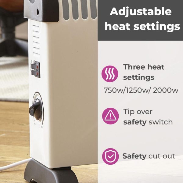 Neo Free Standing Radiator Convector Heater ï¿½ 3 Heat Settings - Image 3