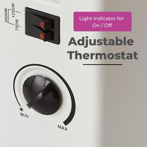 Neo Free Standing Radiator Convector Heater ï¿½ 3 Heat Settings - Image 4