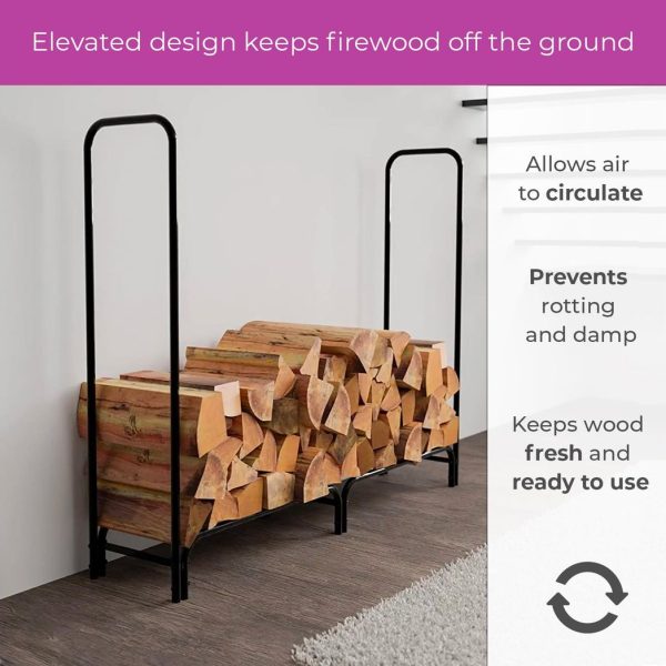 Neo 240cm Outdoor Metal Log Holder Storage Rack with Cover - Image 6