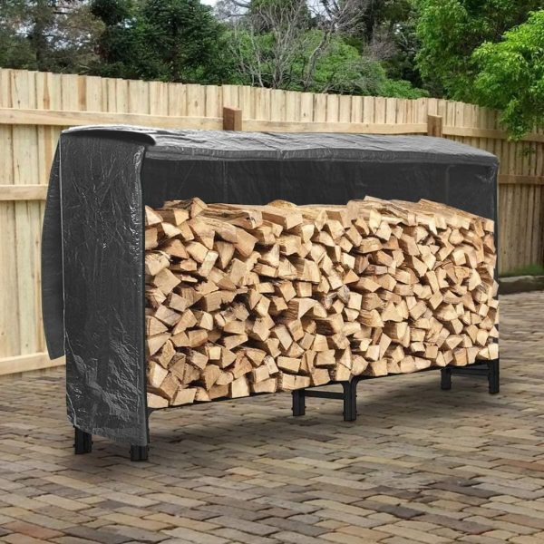 Neo 240cm Outdoor Metal Log Holder Storage Rack with Cover - Image 7