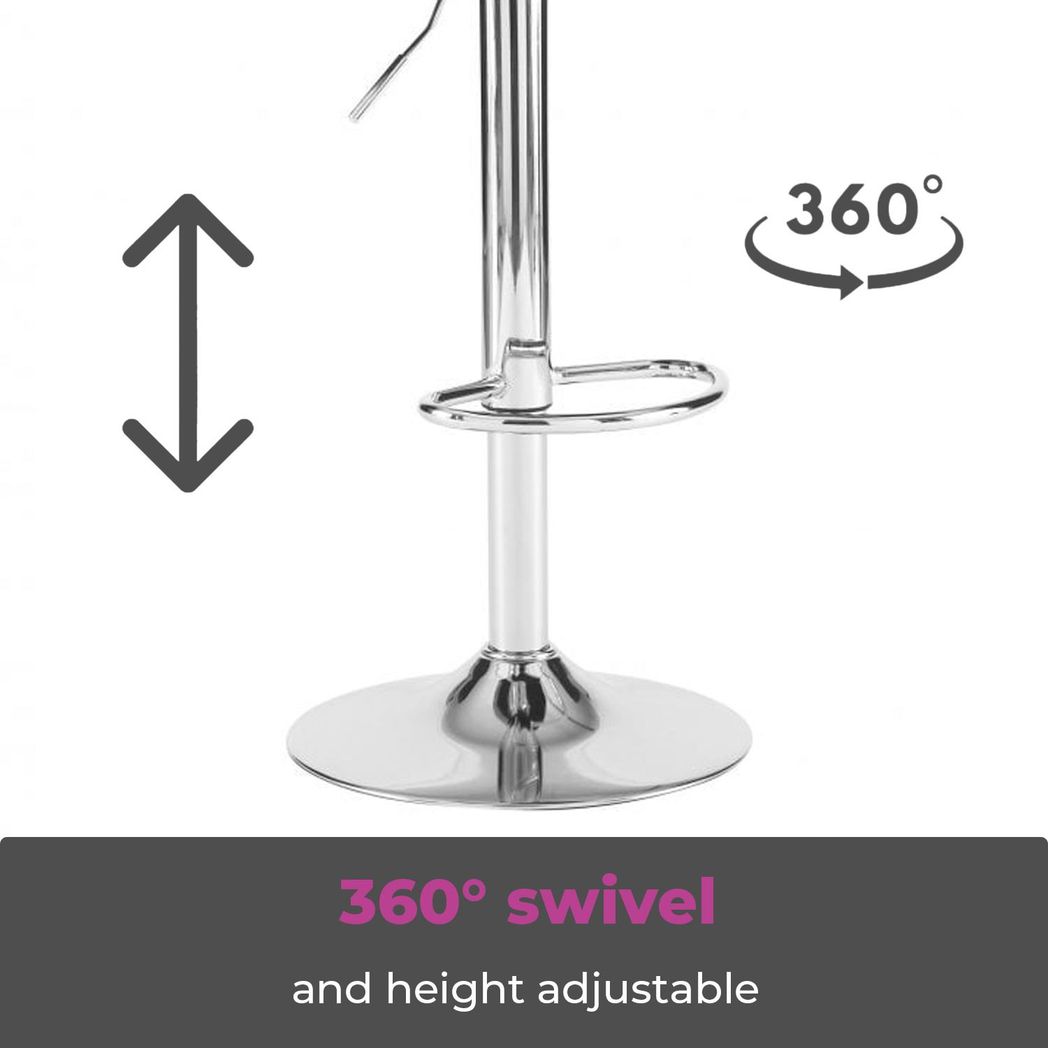 Neo Set of Two Dark Grey Leather Bar Stools - Image 2