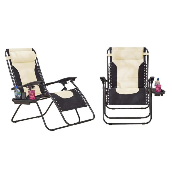 Neo Pair of Outdoor Zero Gravity XL Sun Loungers ï¿½ Cream