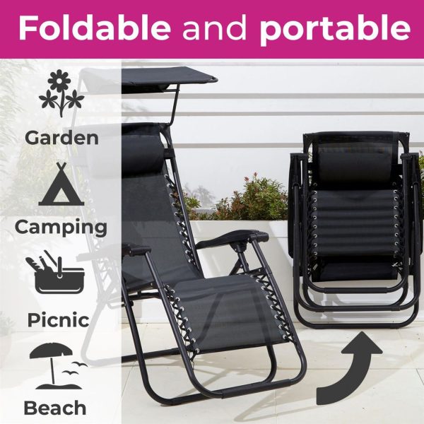 Neo Grey Folding Portable Zero Gravity Chairs and Table Set - Image 4