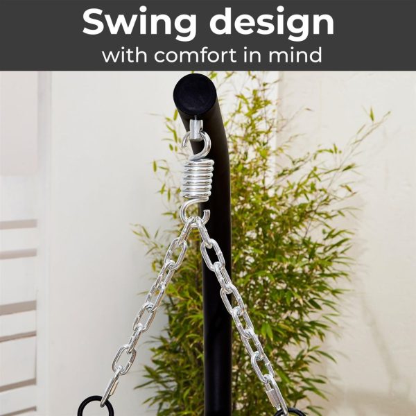 Neo Grey Garden Swing Hanging Egg Chair With Cushions - Image 2