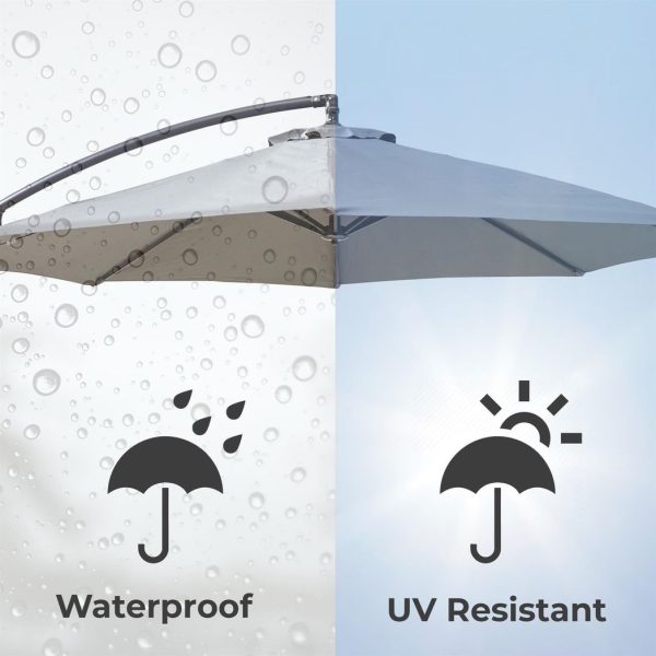 Neo 3M Grey Outdoor Freestanding Parasol with Led Lights - Image 6