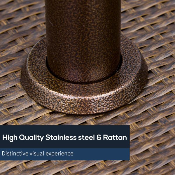 Outsunny 12KW Gas Patio Heater Terrace Standing Wicker Rattan Heater w/ Tabletop - Image 7