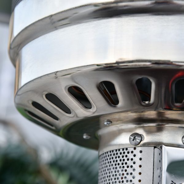 Outsunny 12KW Gas Patio Heater Terrace Standing Wicker Rattan Heater w/ Tabletop - Image 8