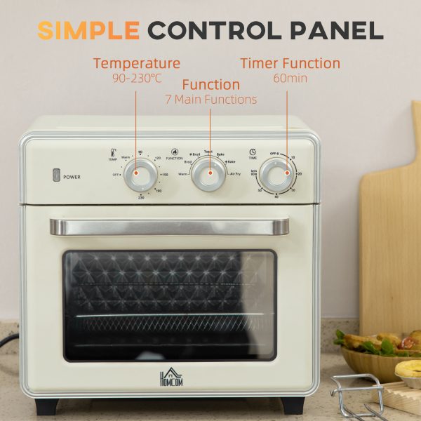HOMCOM 7-in-1 Toaster Oven 4-Slice w/ 60-min Timer Adjustable Thermostat 1400W - Image 7