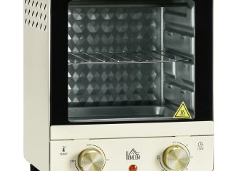 HOMCOM Convection Mini Oven Toaster Oven with Baking Tray Wire Rack Crumb Tray